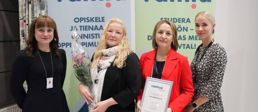 Vuoden työnantaja_oppisopimusyhteistyö_Vamia 2025